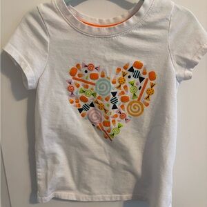 Cat & Jack White T-Shirt with Colorful Candy Heart